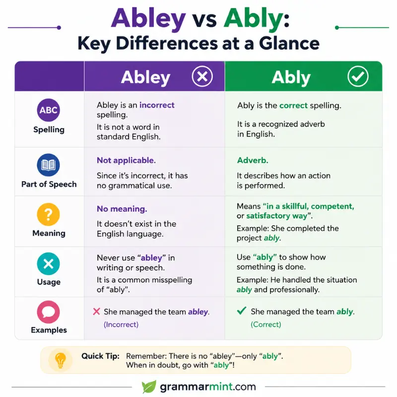 Abley vs Ably: Key Differences at a Glance