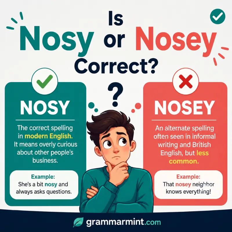 Is Nosy or Nosey Correct?