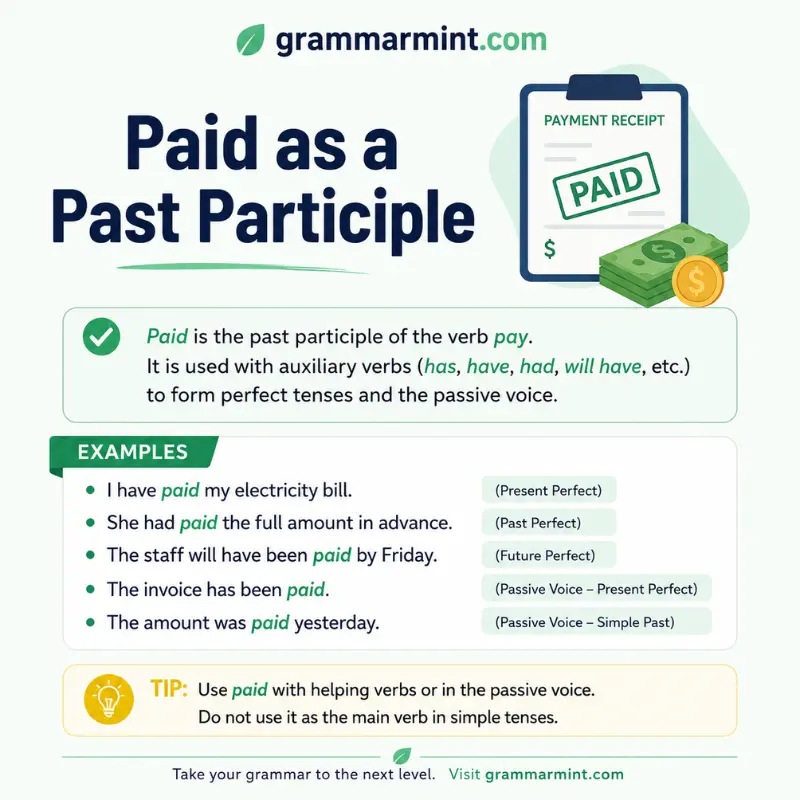 Paid as a Past Participle
