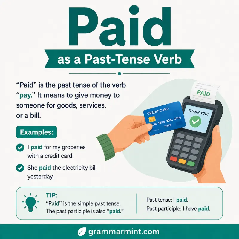 Paid as a Past-Tense Verb