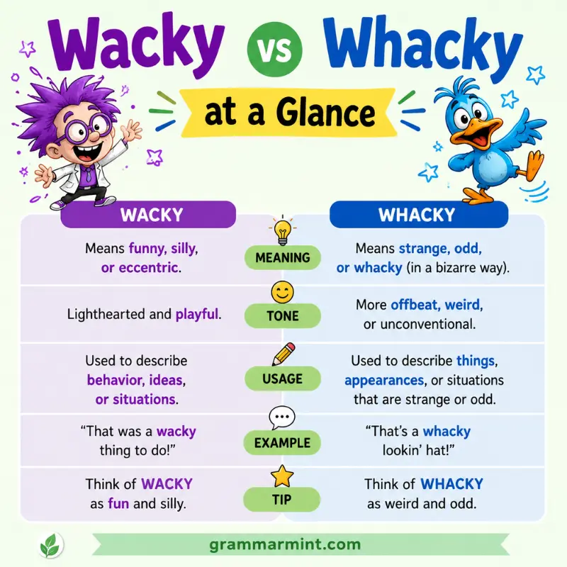 Wacky vs Whacky at a Glance