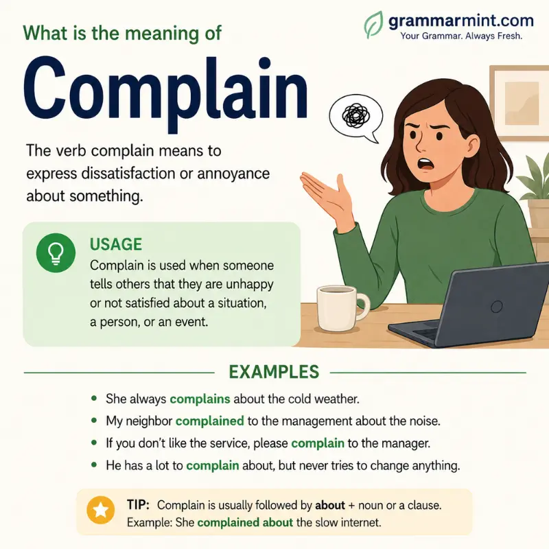Complain Meaning
