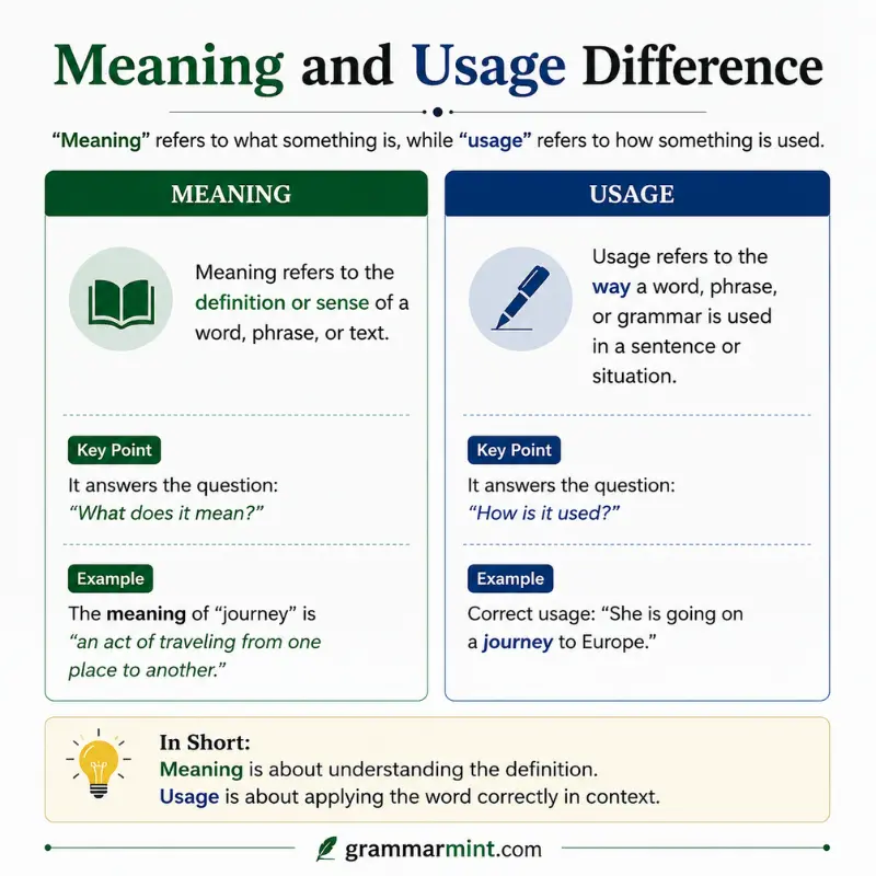 Meaning and Usage Difference