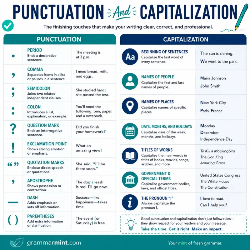 Punctuation And Capitalization