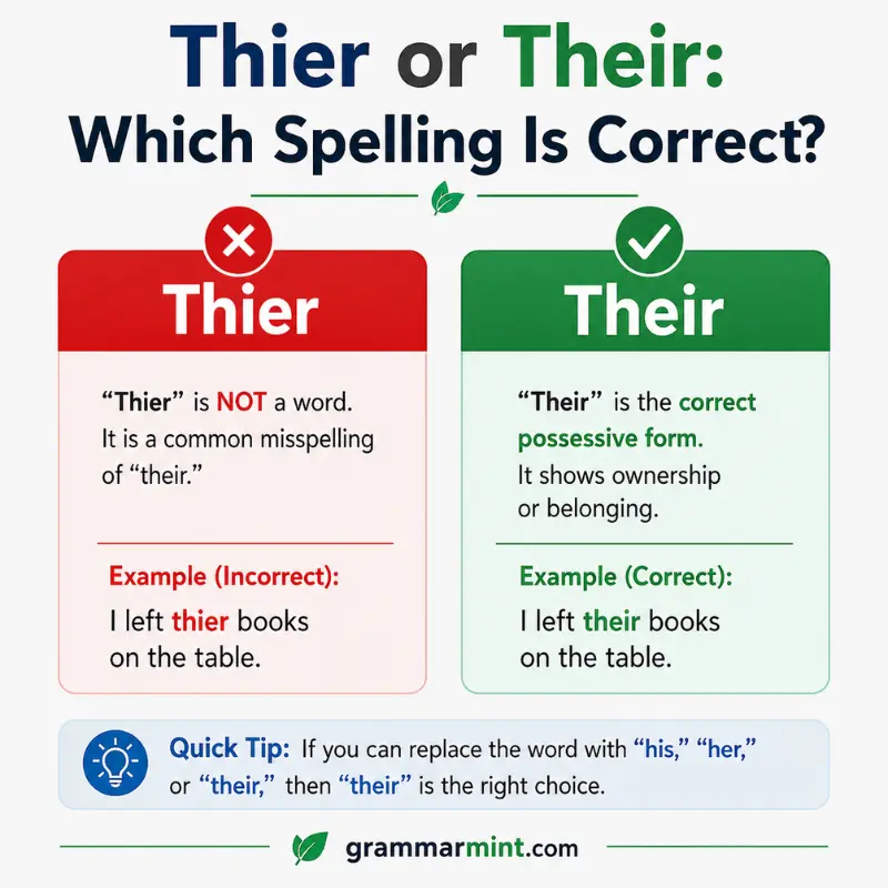 Thier or Their: Which Spelling Is Correct?