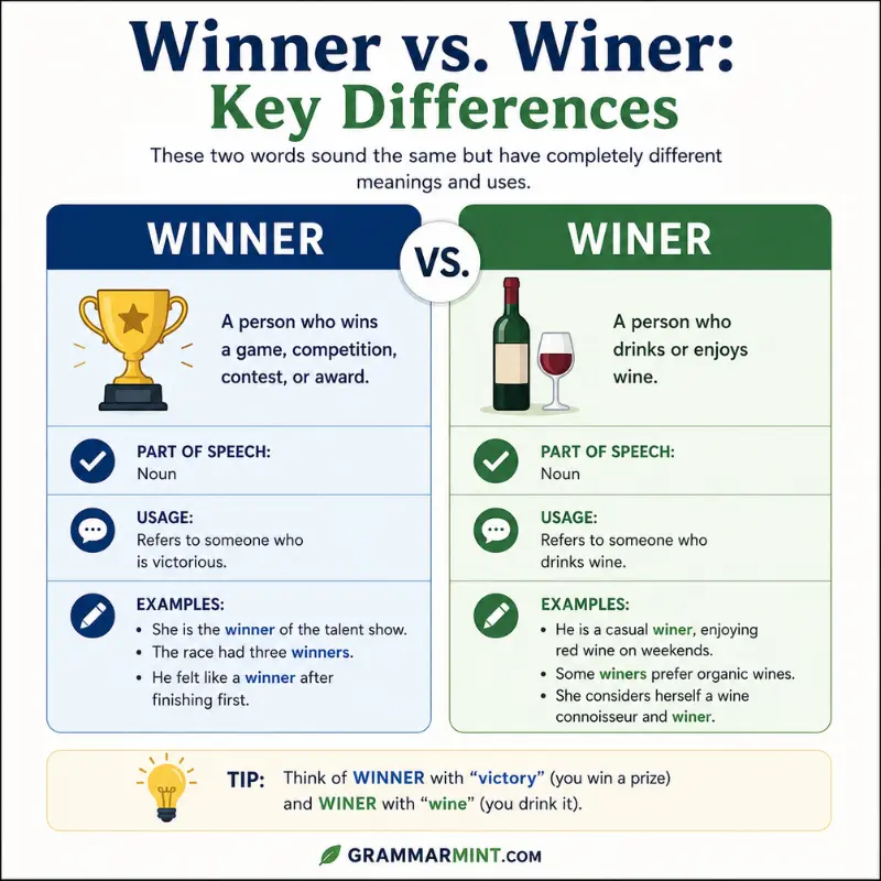 Winner vs. Winer: Key Differences