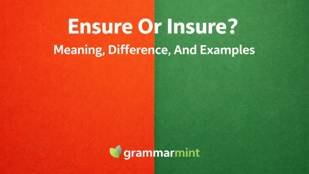 Ensure Or Insure? Meaning, Difference, And Examples