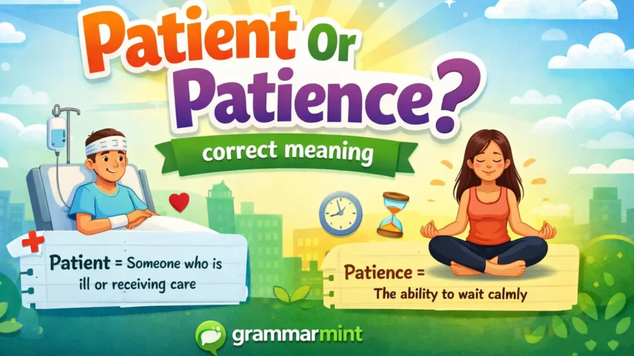 Patient Or Patience? Meaning, Grammar, and Examples