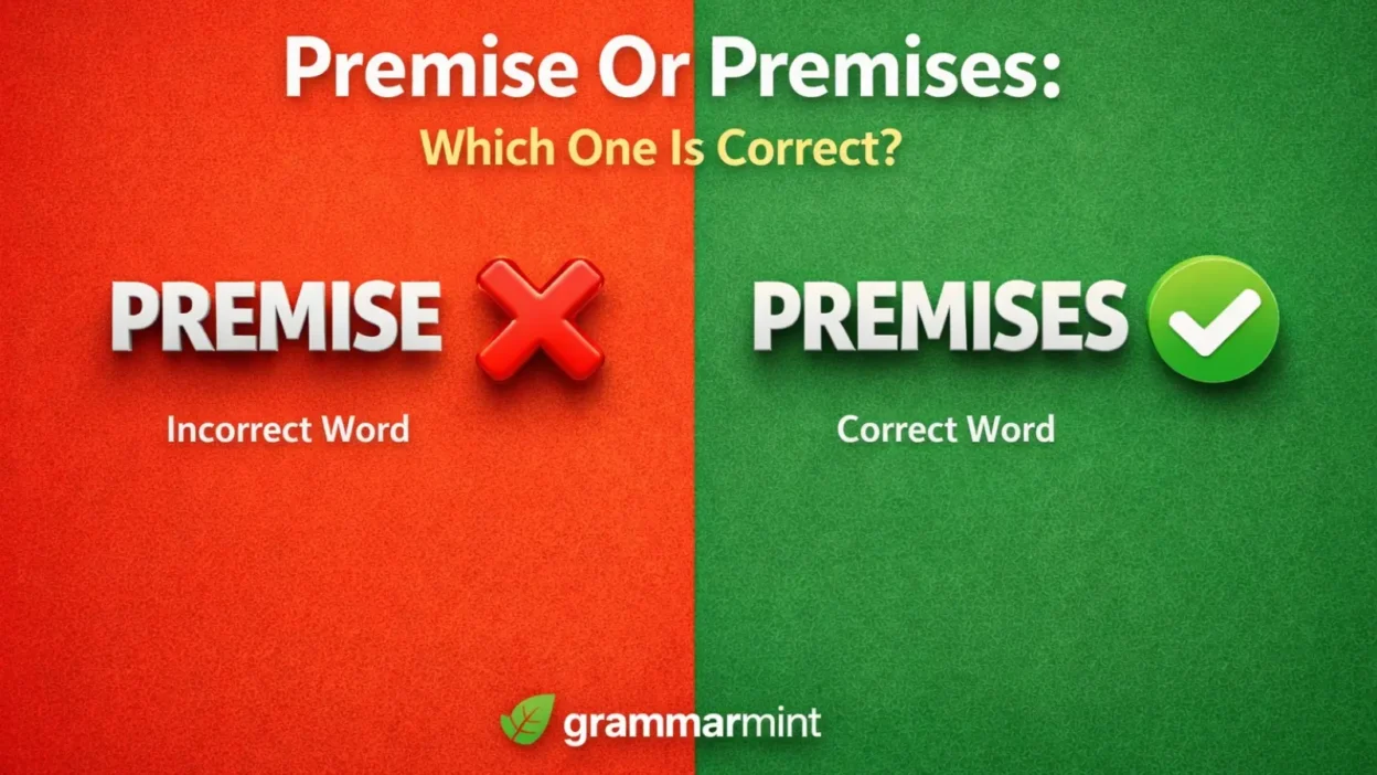 Premise Or Premises: Which One Is Correct?