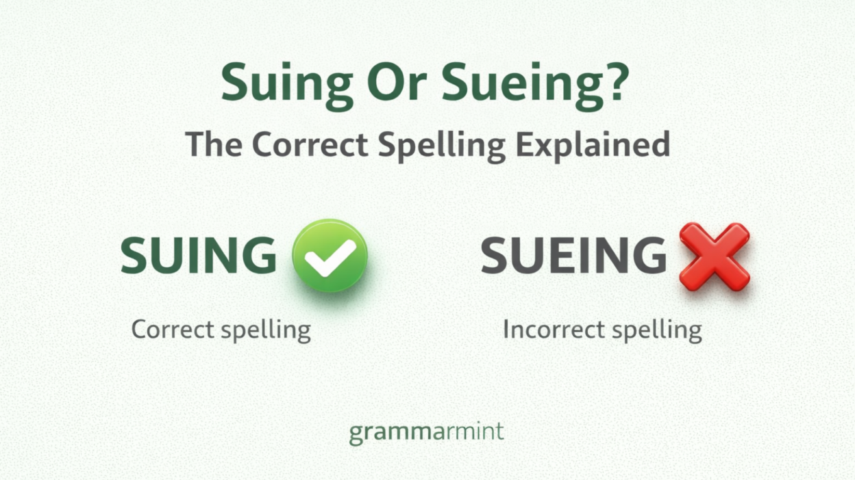 Suing Or Sueing? The Correct Spelling Explained