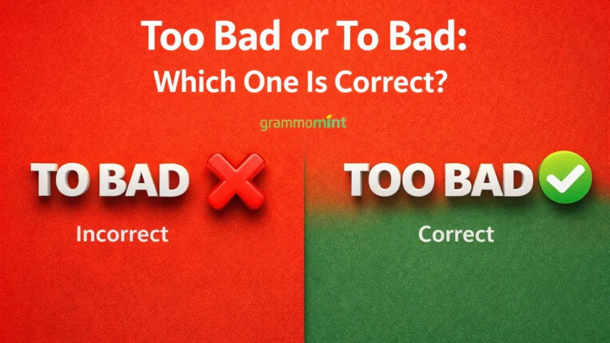 Too Bad or To Bad: Which One Is Correct?