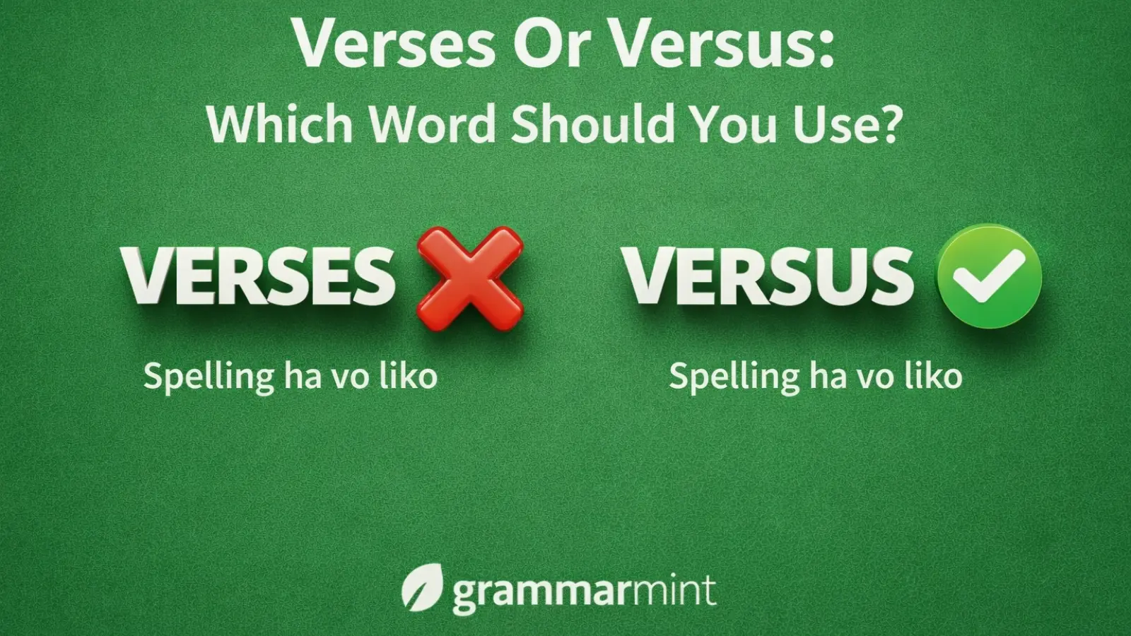 Verses Or Versus: Which Word Should You Use? - grammarmint.com