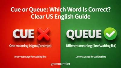 Cue or Queue: Which Word Is Correct? Clear US English Guide