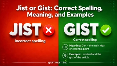 Jist or Gist: Correct Spelling, Meaning, and Examples