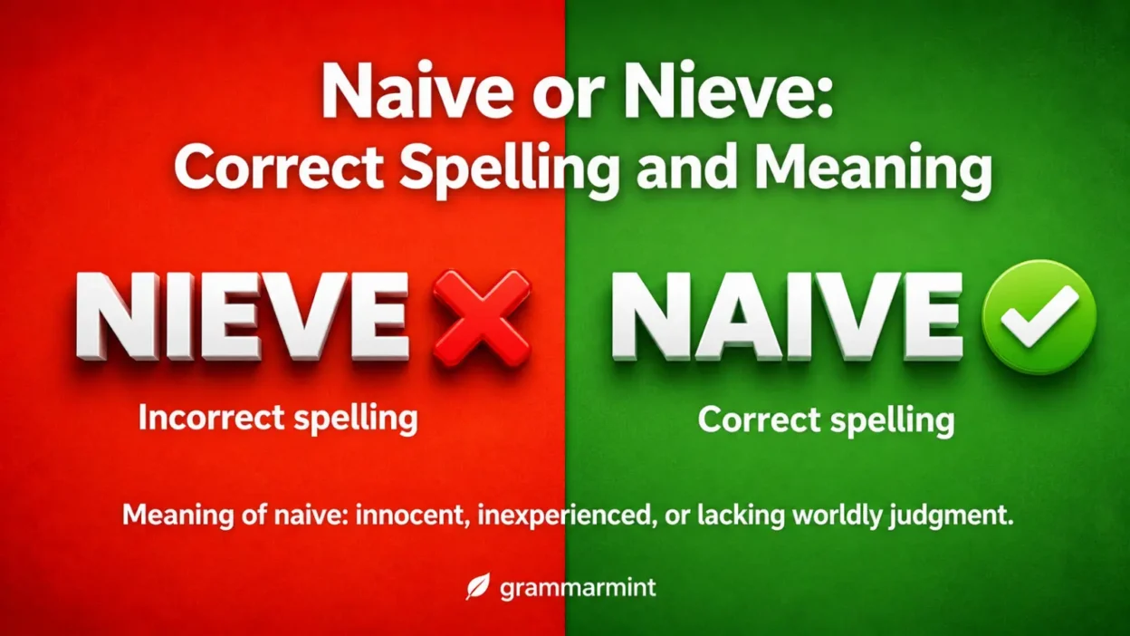 Naive or Nieve: Correct Spelling and Meaning