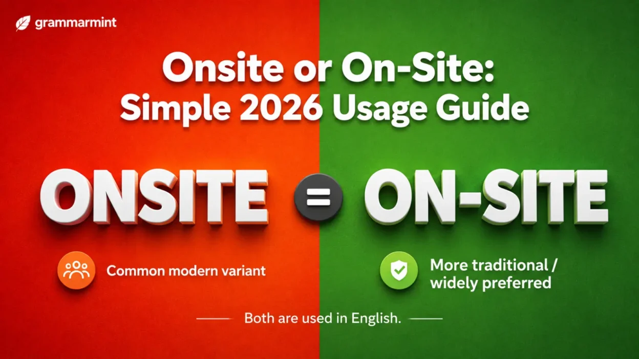 Onsite or On-Site: Simple 2026 Usage Guide