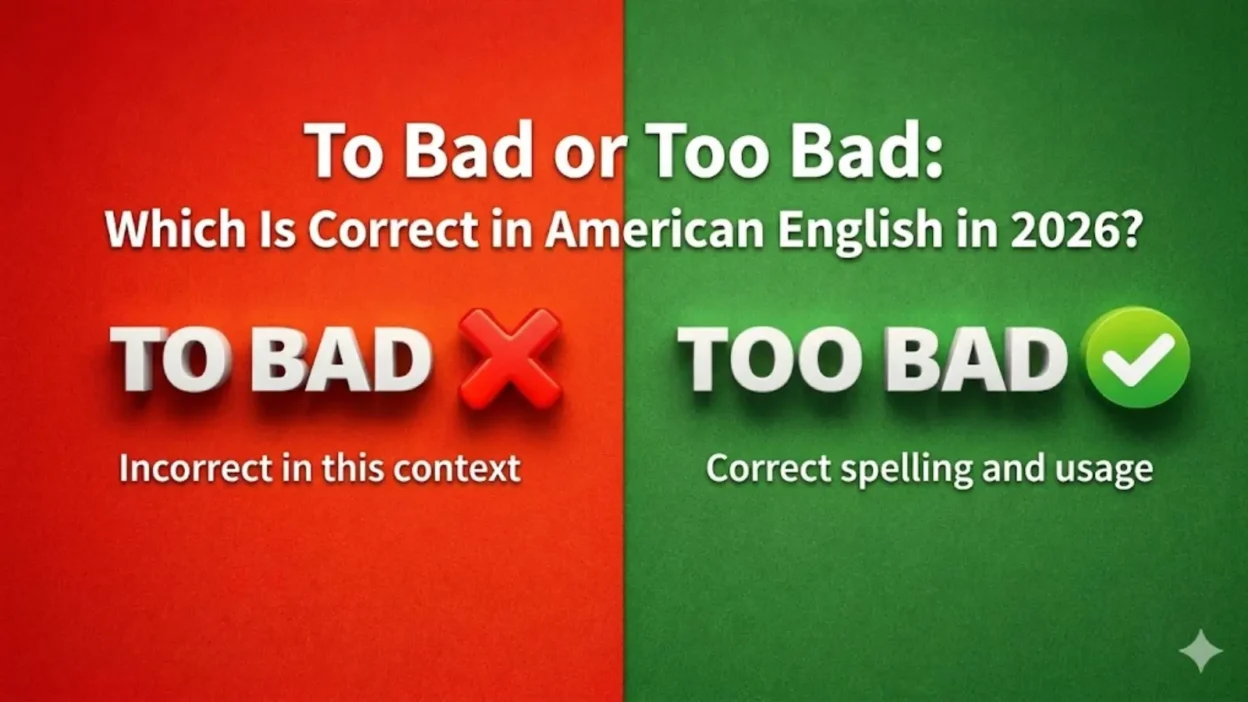 To Bad or Too Bad: Which Is Correct in American English in 2026?