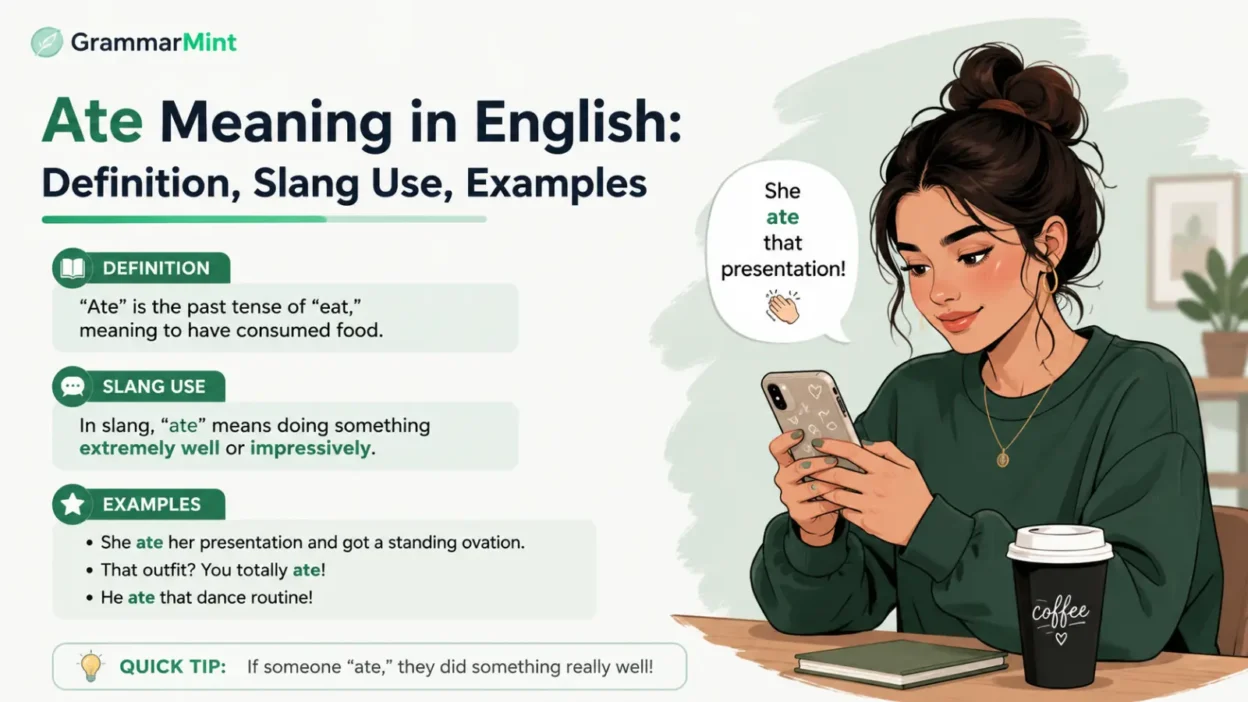 Ate Meaning in English: Definition, Slang Use, Examples
