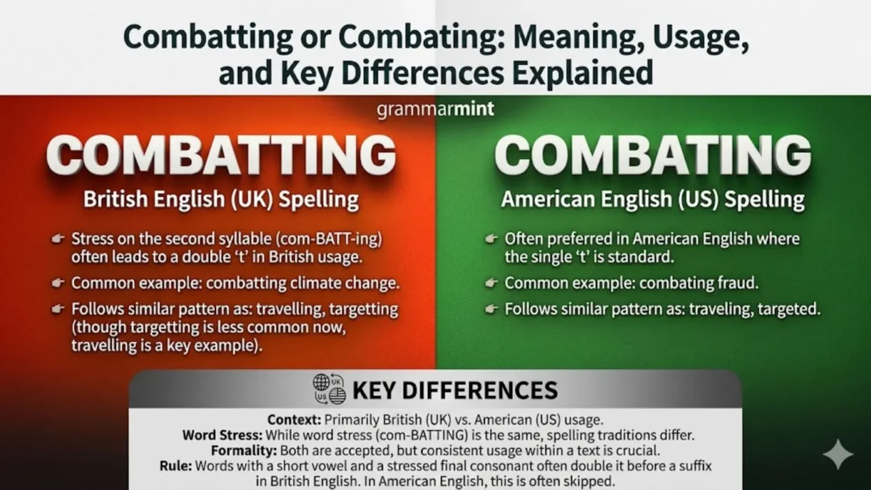 Combatting or Combating: Meaning, Usage, and Key Differences Explained