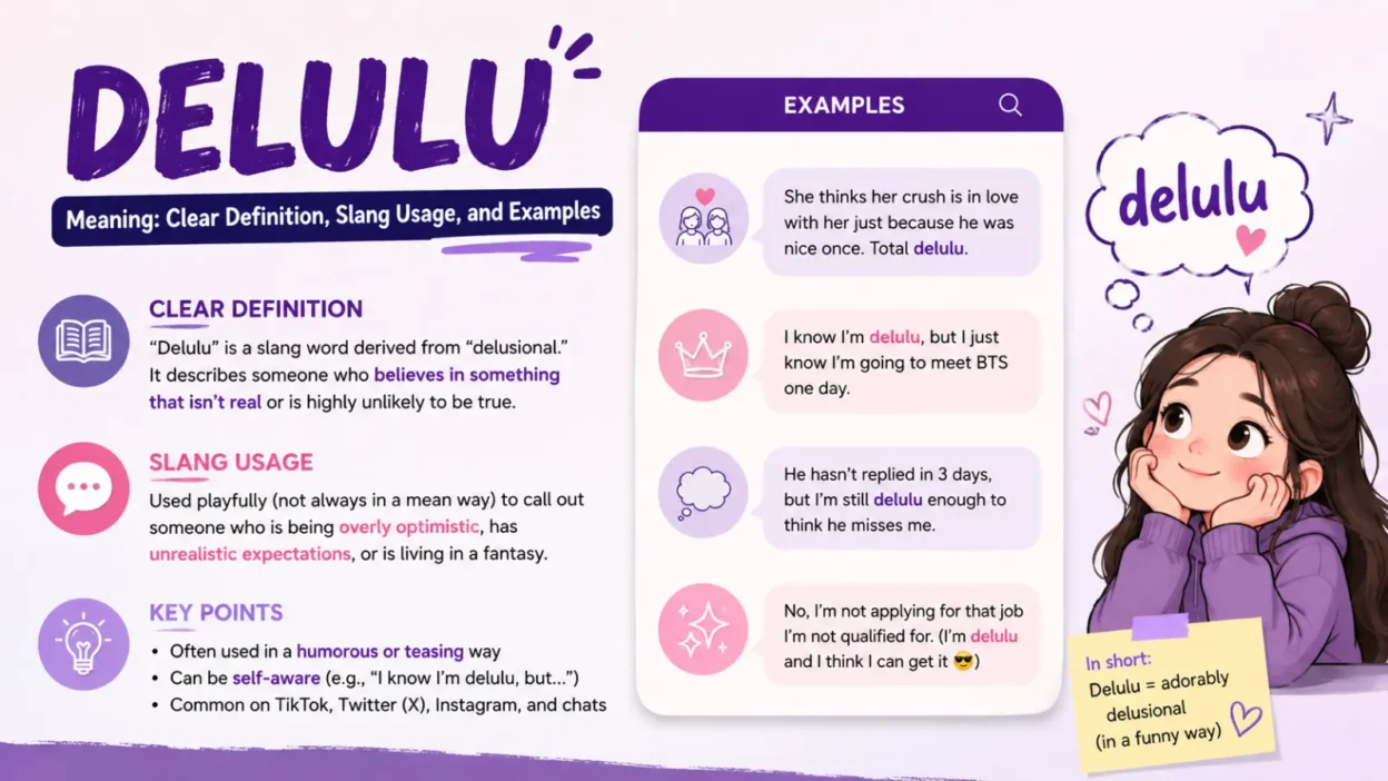 Delulu Meaning: Clear Definition, Slang Usage, and Examples
