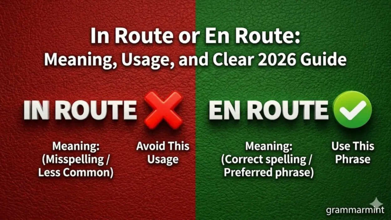In Route or En Route: Meaning, Usage, and Clear 2026 Guide