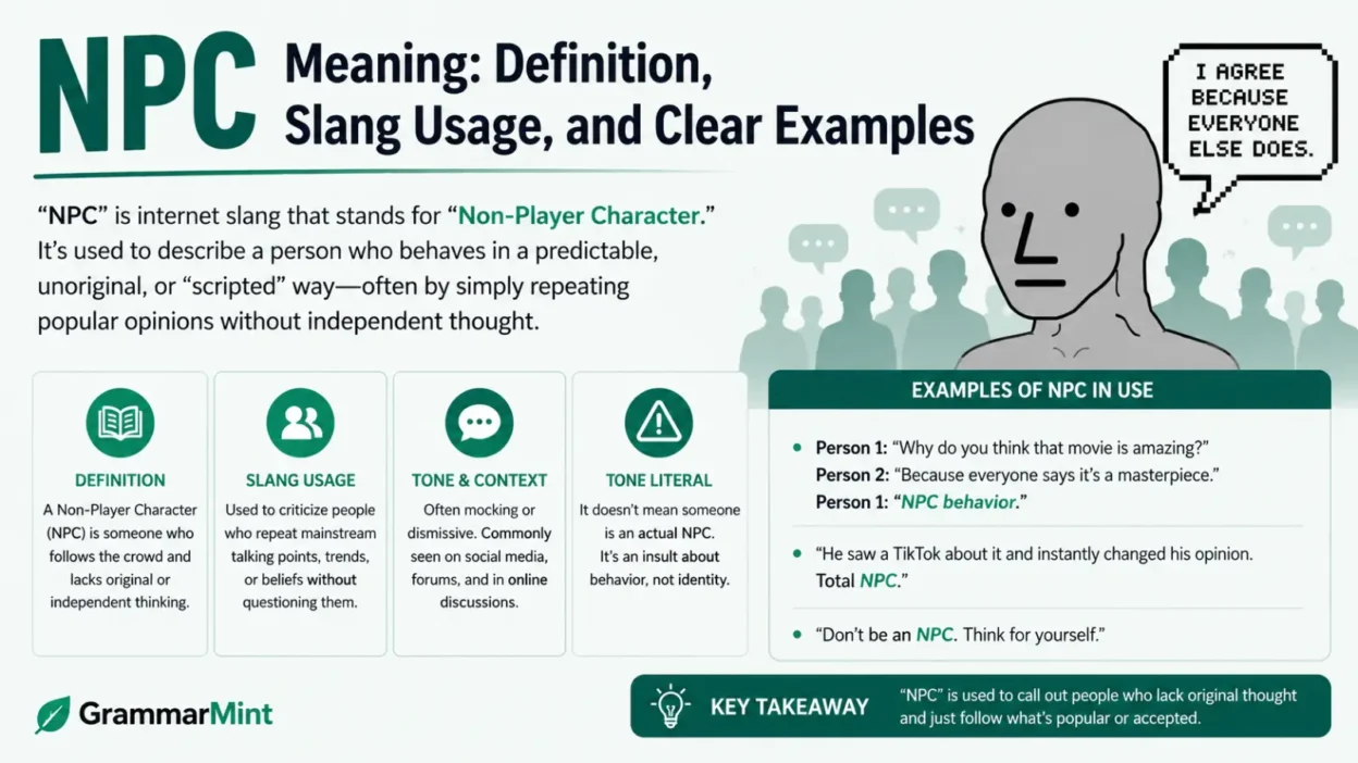 NPC Meaning: Definition, Slang Usage, and Clear Examples