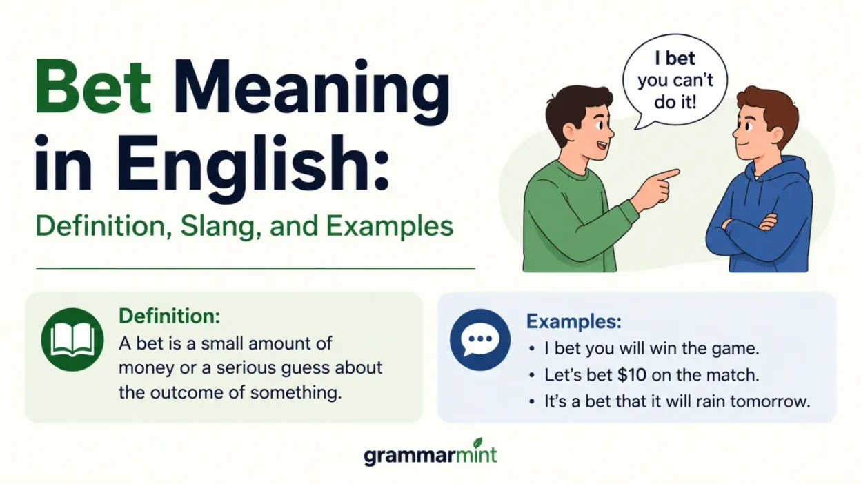 Bet Meaning in English: Definition, Slang, and Examples