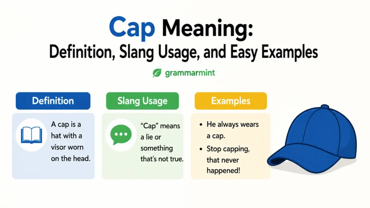 Cap Meaning: Definition, Slang Usage, and Easy Examples