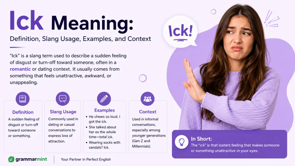 Ick Meaning: Definition, Slang Usage, Examples, and Context