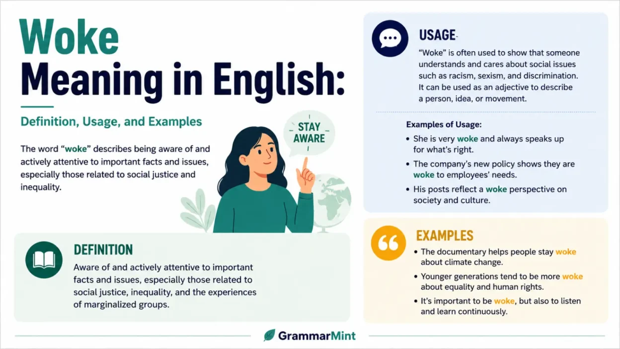 Woke Meaning in English: Definition, Usage, and Examples